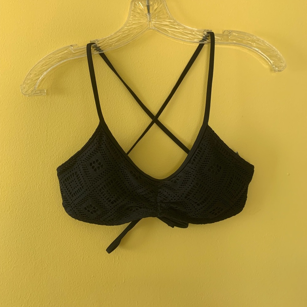 Aerie Blue Crochet Scoop Adjustable Bikini Top